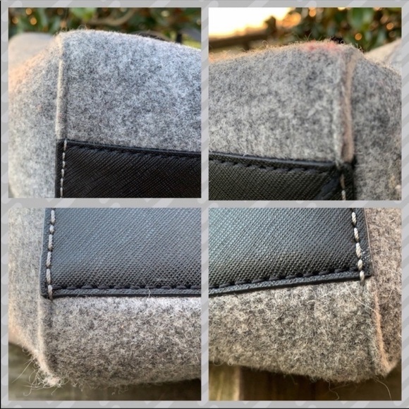 Kate Spade Baby It’s Its Cold Outside Gray Wool Tote ⛄️❄️ Rare Bag - Picture 8 of 10